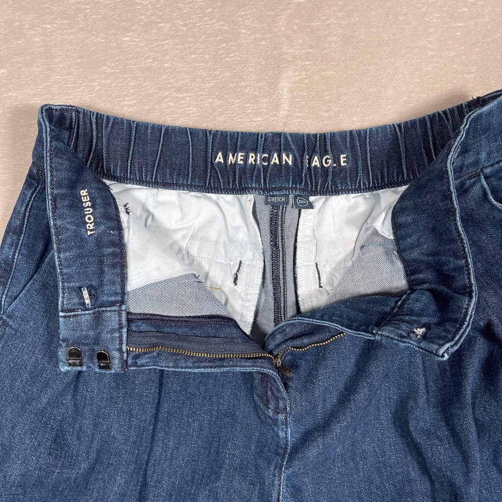 American Eagle Women's Jeans Trouser Denim Casual Front Pleat Relaxed 6 Blue - Picture 2 of 7